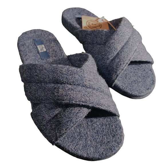 NEW Fitflop Gracie E01 Merino Wool‎ Cross Slides Midnight Navy, Size 5 - Picture 9 of 14